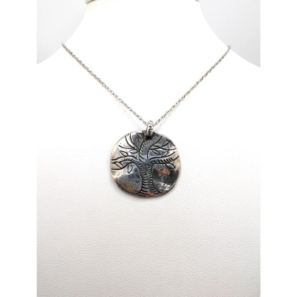 Vintage Sterling Tree Pendant Signed Didae Isreal on a 22-inch Sterling Chain